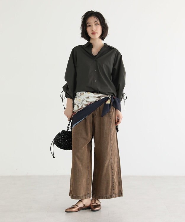 Green Parks ライトデニムイージーバギーパンツ Brown