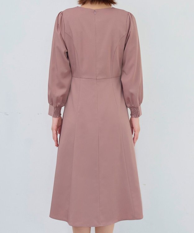 Tiaclasse 【セレモニー・洗える】ハートネックくるみ釦ワンピース ピンク