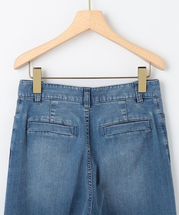 組曲 ワイドストレートデニム パンツ ユーズドブルー系