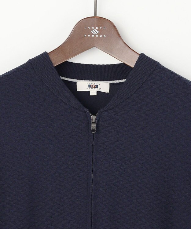 JOSEPH ABBOUD 【サステイナブル・オーガニックコットン使用】オーガニッククールニットジップ カーディガン ネイビー系