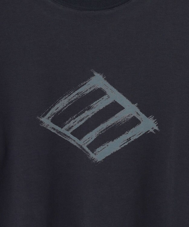 JOSEPH ABBOUD 【柔らかな肌触り】ソフトスムースダイヤロゴプリント Tシャツ ネイビー系