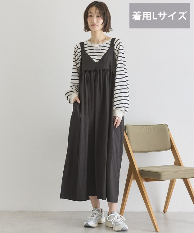 AMERICAN HOLIC 【選べる丈】Ｖネックワンピース Black