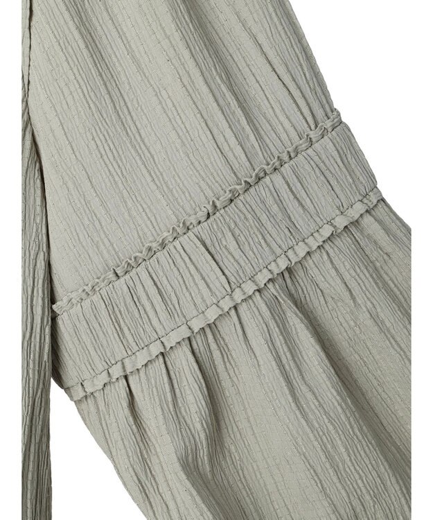 Green Parks 表面変化比翼シャツチュニック Smoky Green