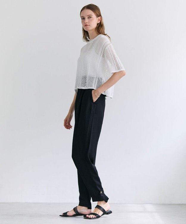 BEIGE， ATACAM / パターンメッシュ ハーフニット Ecru