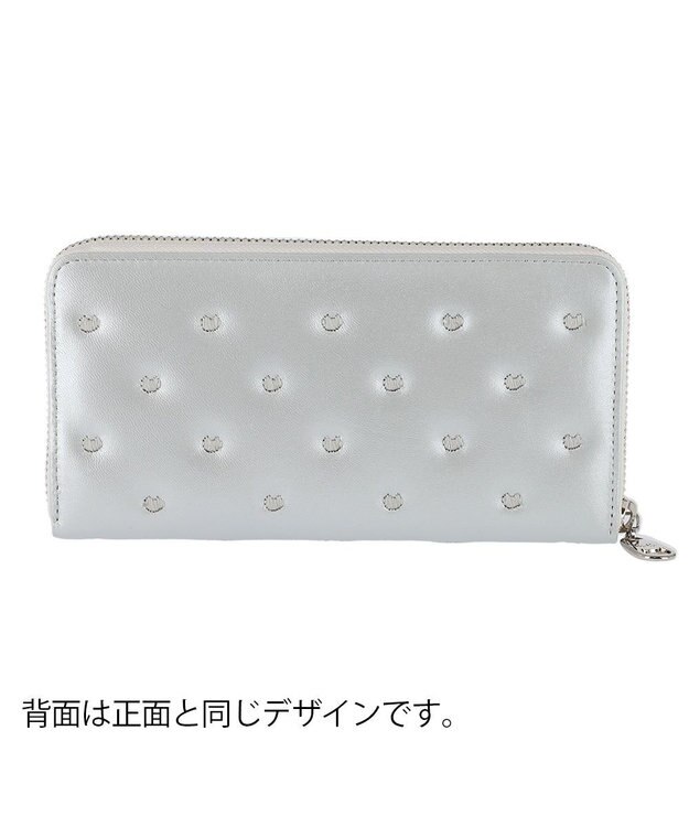 tsumori chisato CARRY ぷちネコ ラウンドファスナー長財布 シルバー