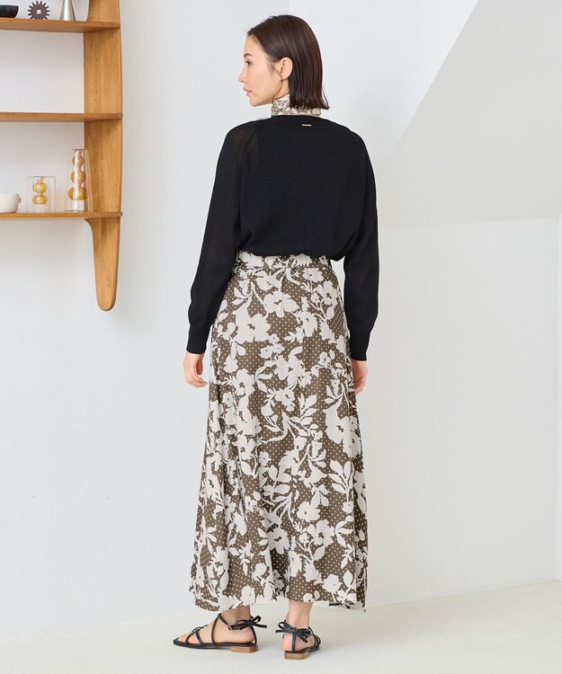 自由区 【XSサイズ～/洗える】ペーパーブレンド ニット ブラック系