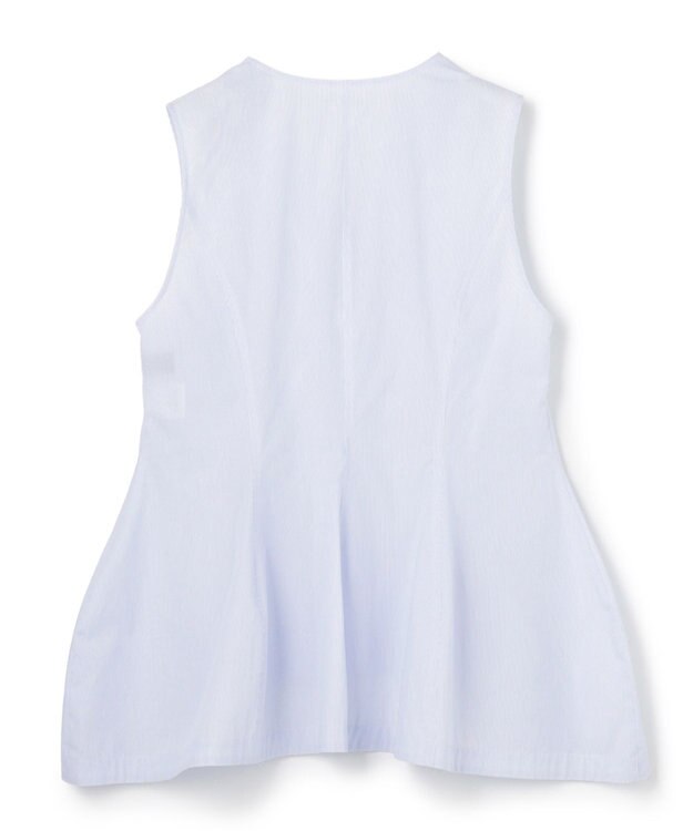 uncrave コットンクロスストライプ ペプラムジレブラウス サックスストライプ