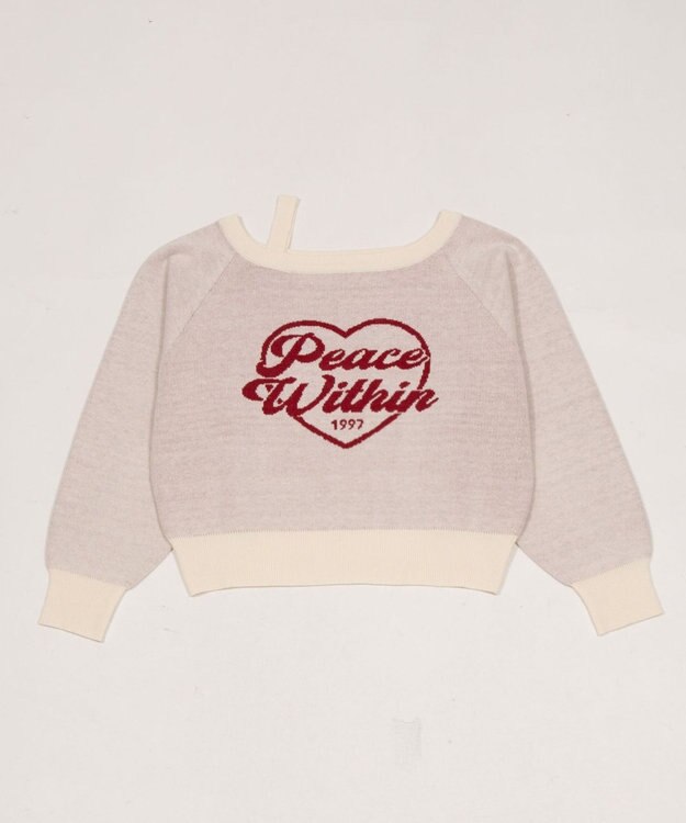 WEGO ハートワンショルニット ホワイト