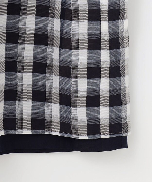 自由区 【WEB限定】キュプラジャカードリバーシブル スカート ネイビーチェック