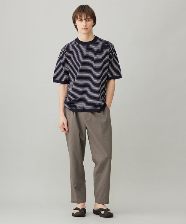 UNFILO MENS 【メンズノンノWEB掲載】スゴ機能美 ニット クルーネック ネイビーボーダー