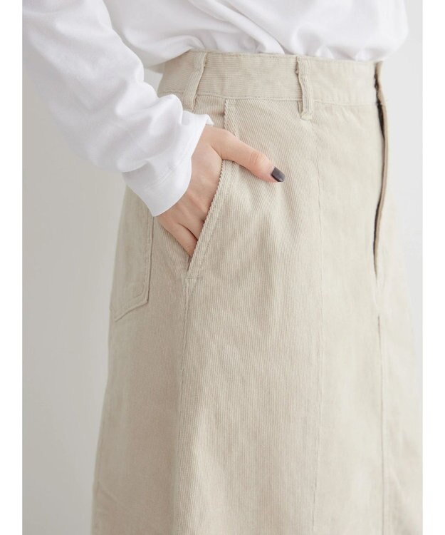 AMERICAN HOLIC コーデュロイＡラインスカート Ivory