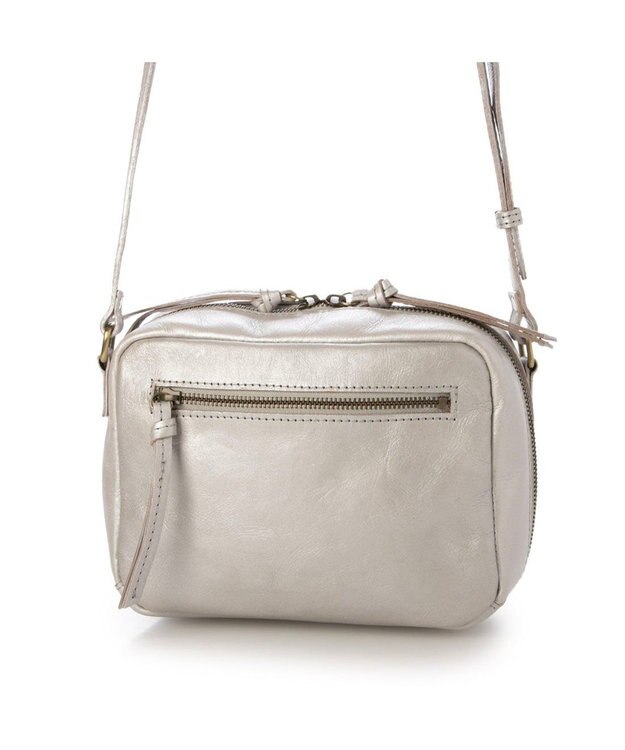 UNBILLION 【訳あり商品】ピークスピーク PEAKSPEAK / 牛革パッチワークスクエアショルダー シルバー