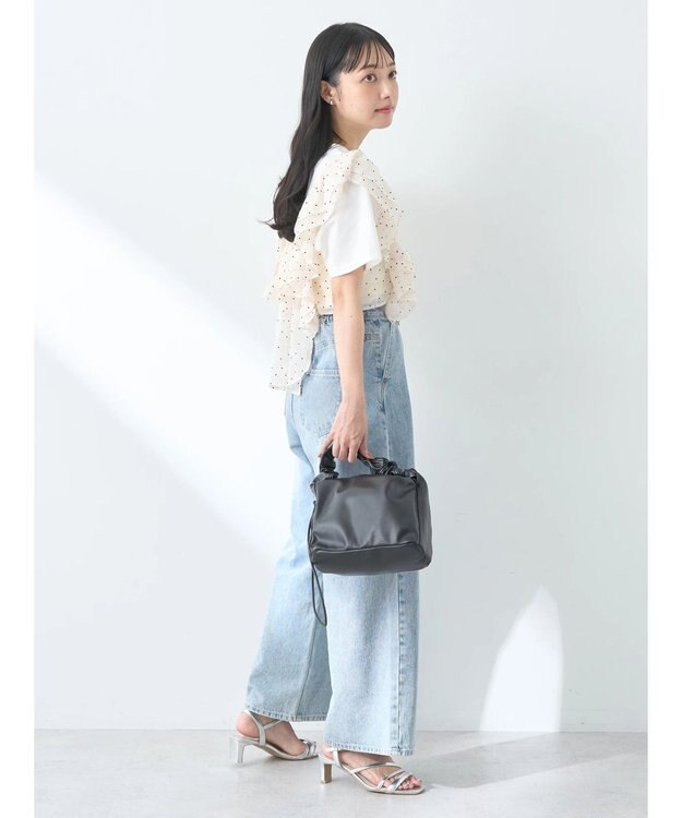 earth music&ecology フロッキードットフリルビスチェ Ivory