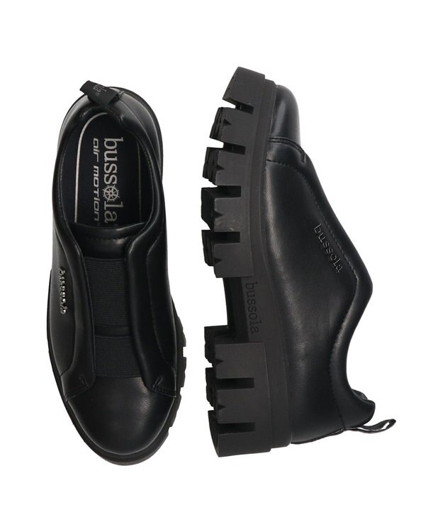 INTER-CHAUSSURES 【BUSSOLA】厚底スリッポンシューズ ブラック