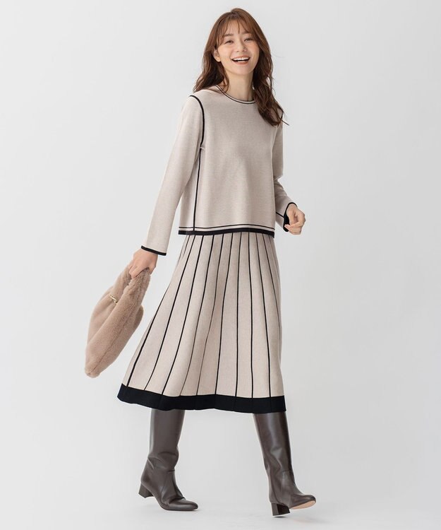 自由区 フェイクファーワンハンドル バッグ ブラウン系