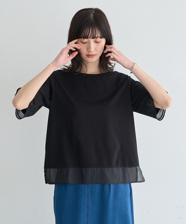 YECCA VECCA シアーMIXプルオーバー Black