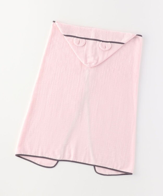 UCHINO マシュマロガーゼ&パイル　フード付バスタオル ピンク