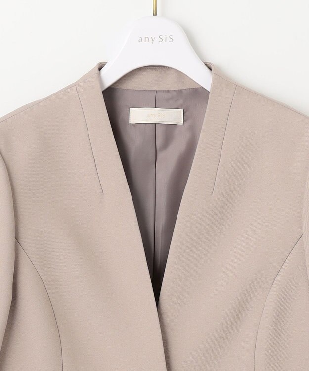 ANY SIS S 【低身長企画】ミニドビーショート ジャケット ライトベージュ