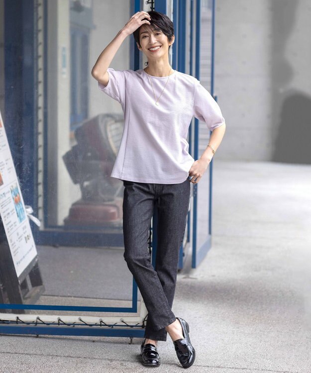 J.PRESS LADIES 【洗える】BASIC STRETCH DENIM スキニー パンツ ブラック系