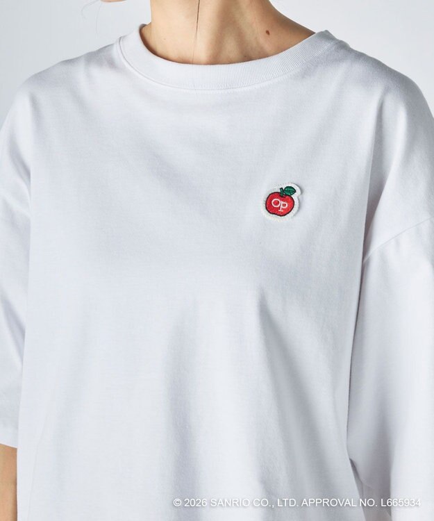 OP／FILA 【Ocean Pacific×ハローキティ】サガラ刺しゅうビッグTシャツ ホワイト