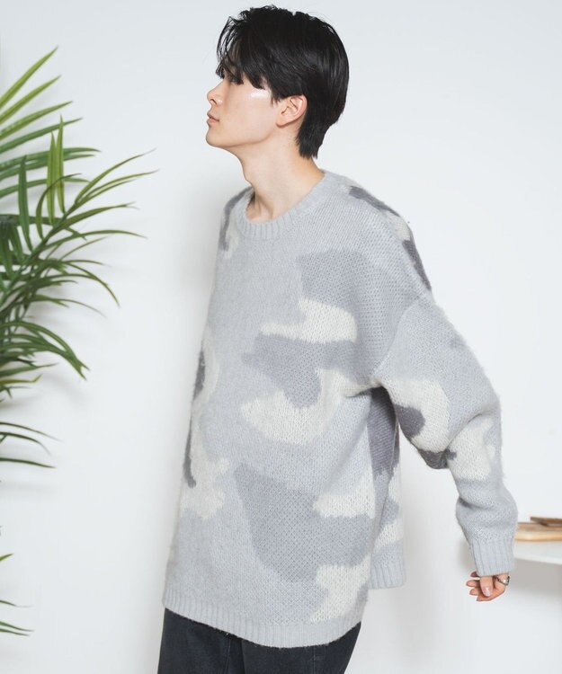 WEGO モヘアライク総柄BIGプルオーバー 柄4