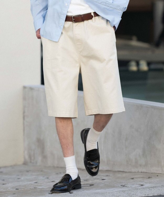 WEGO 【ウエストゴム/SMLサイズ展開】イージーコットンハーフパンツ ナチュラル