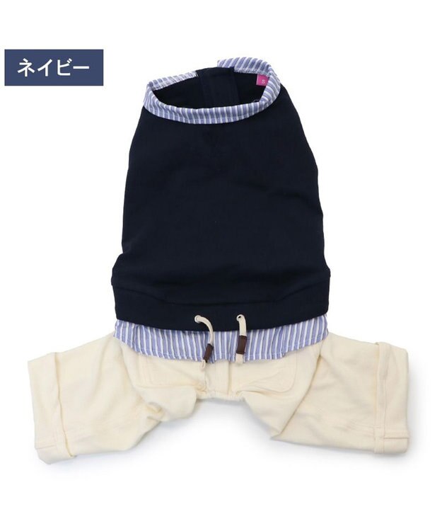 PET PARADISE ペットパラダイス ベスト パンツつなぎ 《ネイビー》 小型犬 ネイビー×ホワイト