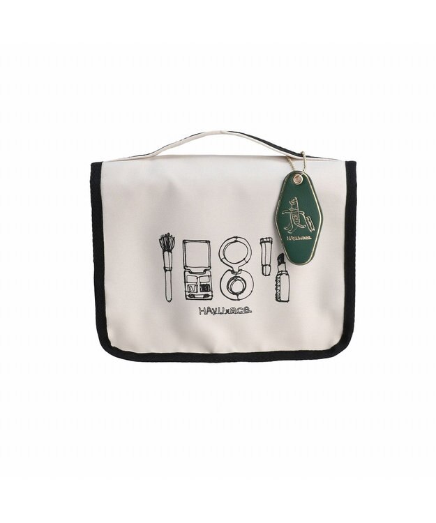 ACE BAGS & LUGGAGE HAyU × ace.  トラベルポーチ 猫柄 17826 アイボリー