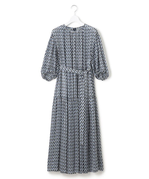 23区 【洗える】Ratti コラージュプリント ワンピース ブループリント