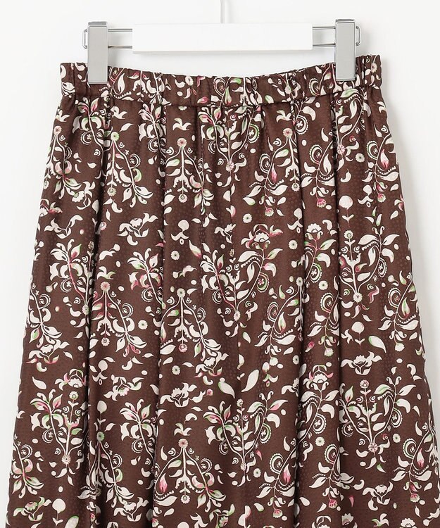 自由区 S 【ウエストゴム・洗える】ERICAパネルプリント スカート ココア系