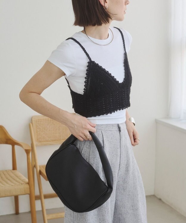 WEGO 【ANGIE VINTAGE】ハーフムーンBAG ブラック