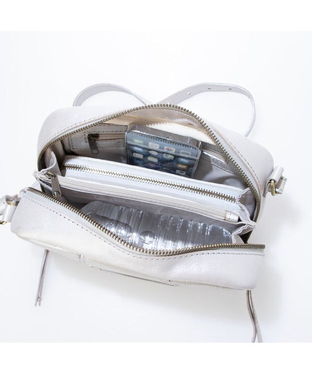 UNBILLION 【訳あり商品】ピークスピーク PEAKSPEAK / 牛革パッチワークスクエアショルダー シルバー