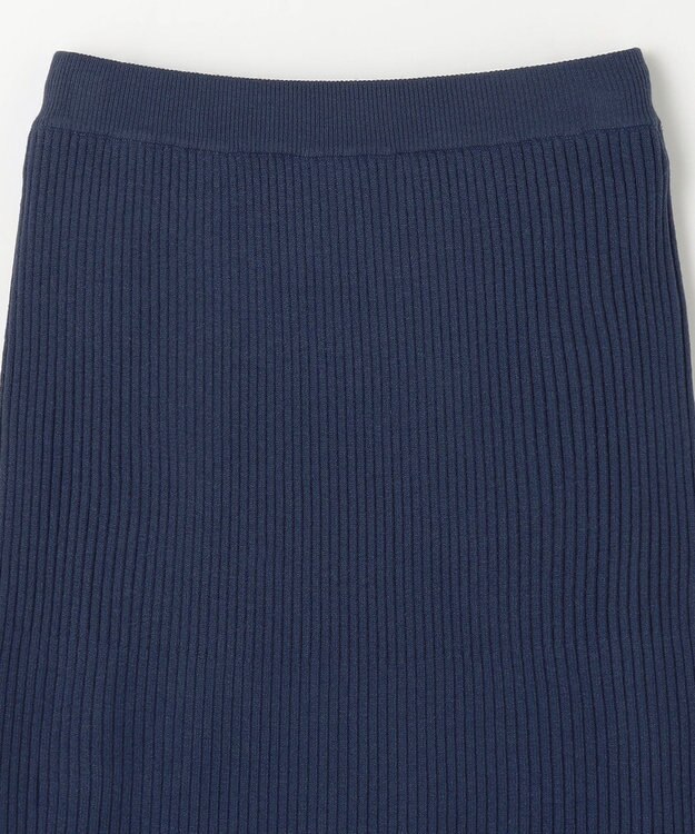 ANY L フェザーカーディガン×ニットスカートセットアップ ネイビー