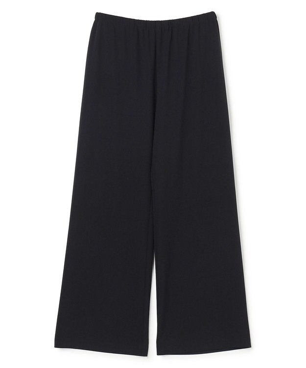 UNFILO L 【ウエストゴム】ライトジョーゼット イージーワイドパンツ ブラック