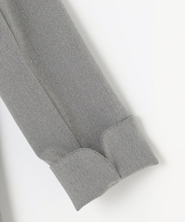 ANY SIS 【洗える】褒めらレディノーカラー ジャケット グレーシャンブレー