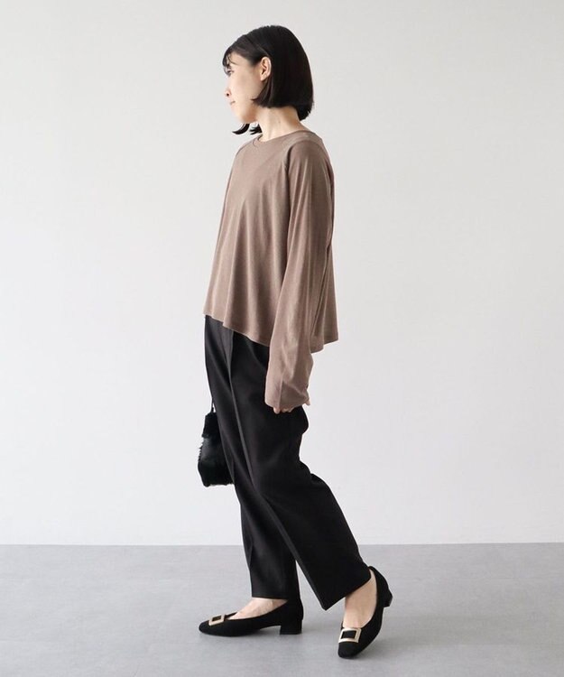 Green Parks シアークロップドプルオーバー Gray Beige