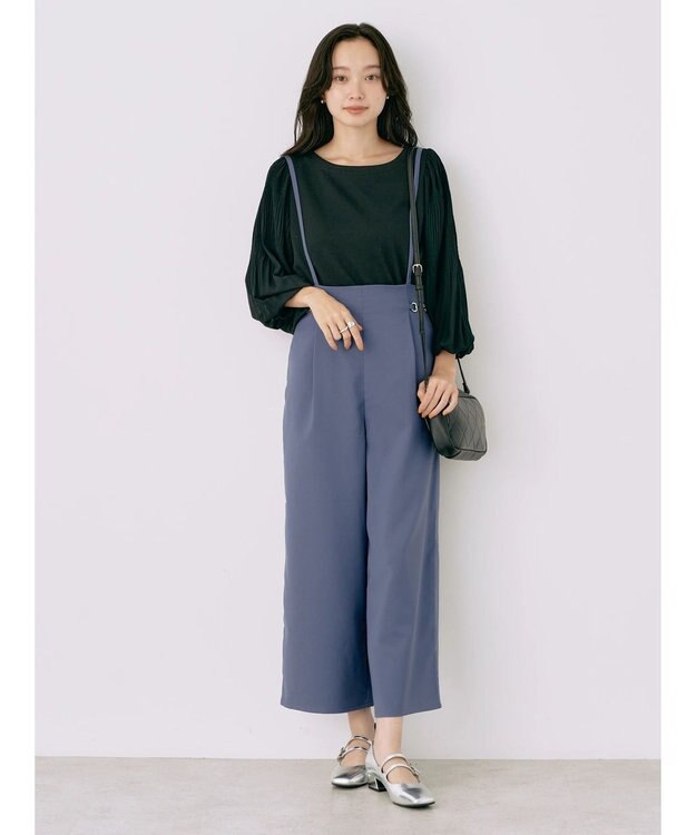 earth music&ecology ビット付きサロペット Blue