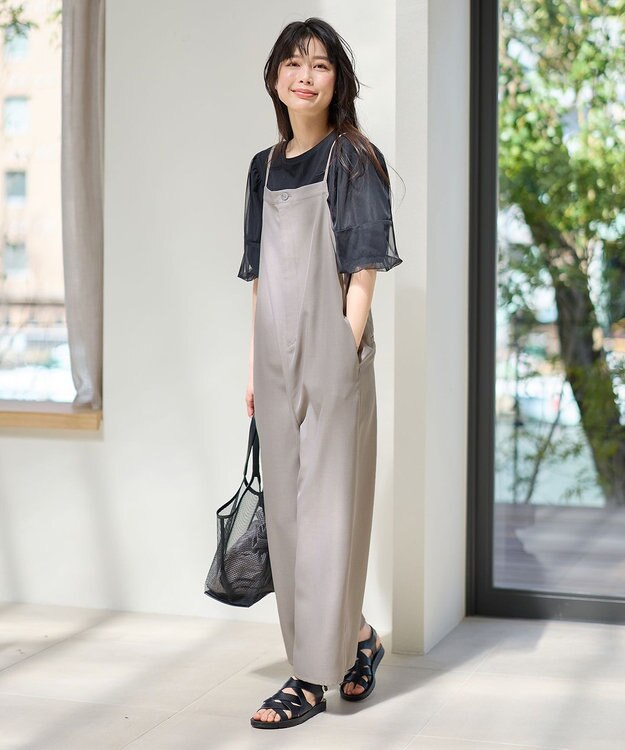 ANY チュールコンビパフスリーブプルオーバー ブラック