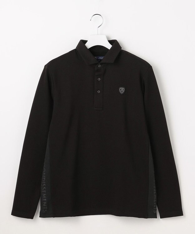 23区GOLF 【MEN】カノコダンボール裏起毛長袖ポロシャツ ブラック系