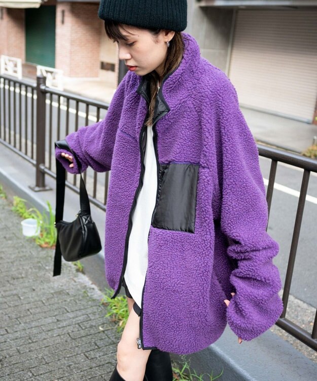 WEGO リバーシブルボアブルゾン パープル