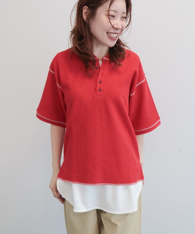 AMERICAN HOLIC 【RUSSELL】ワッフルヘンリーTシャツ