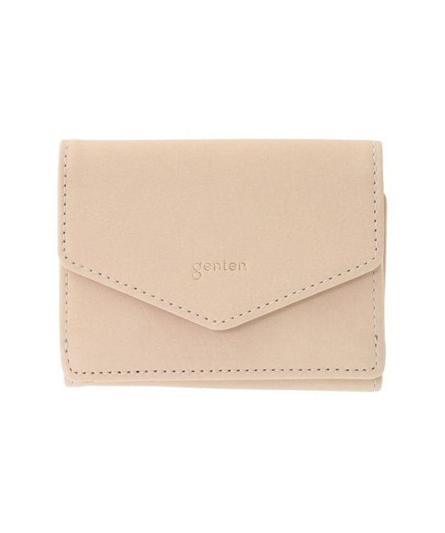 genten ピア ボックス3つ折り財布 エクリュ
