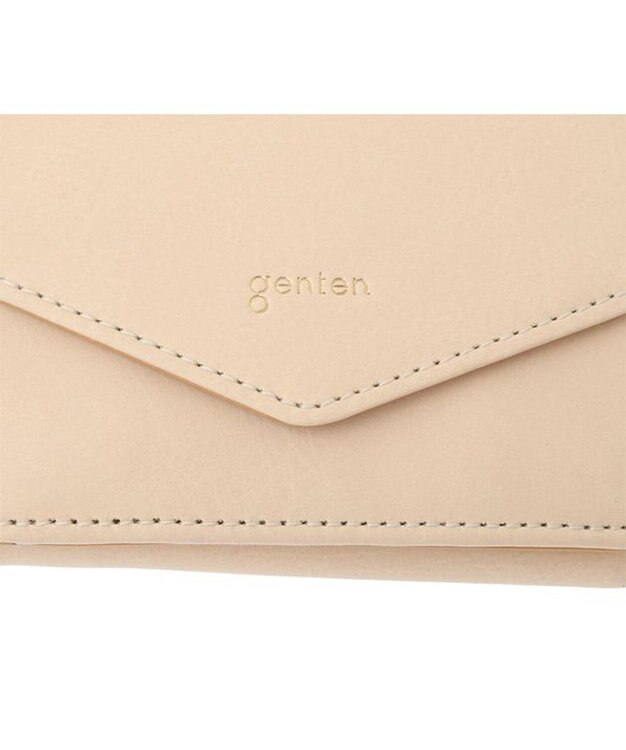 genten ピア ボックス3つ折り財布 エクリュ