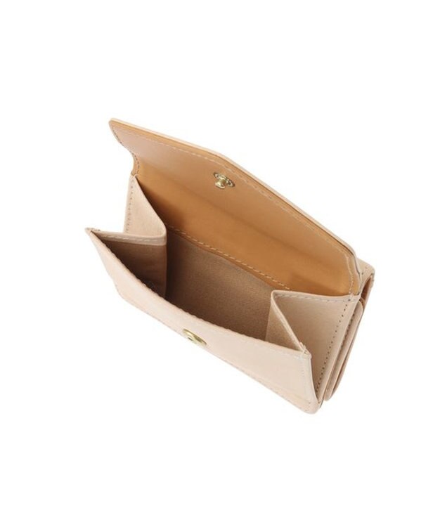 genten ピア ボックス3つ折り財布 エクリュ