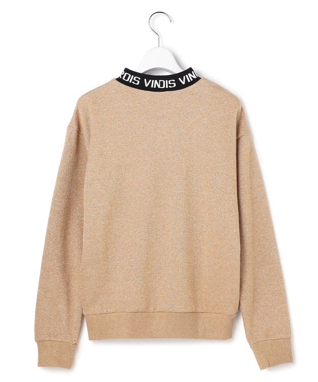 23区GOLF 【WOMEN】ラメスウェットモックネック ダブルニット 裏毛素材 ゴールド系