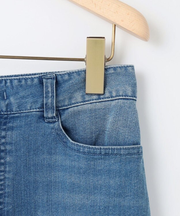 組曲 ワイドストレートデニム パンツ ユーズドブルー系