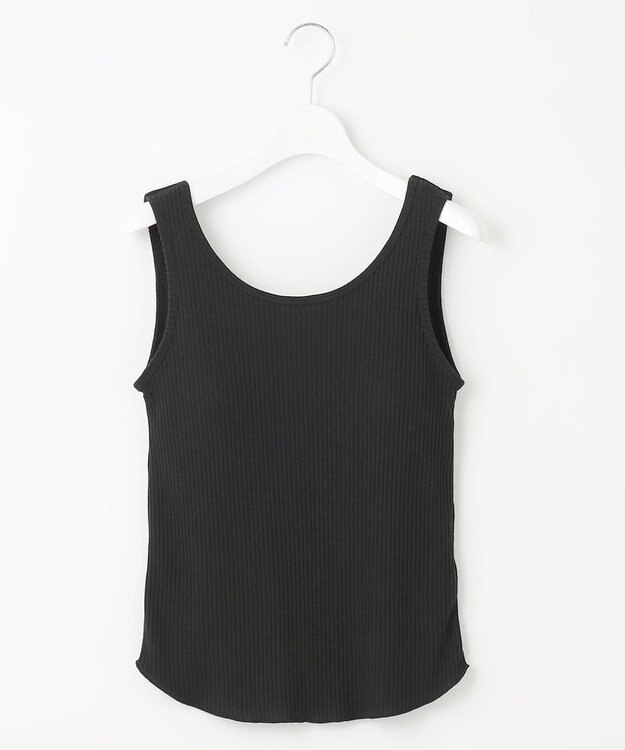 Feroux カップ付きリブ タンクトップ ブラック系