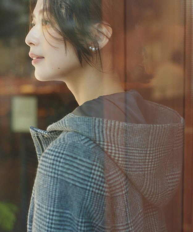 組曲 2WAYショートビーバー フーテッドコート ブラック系3