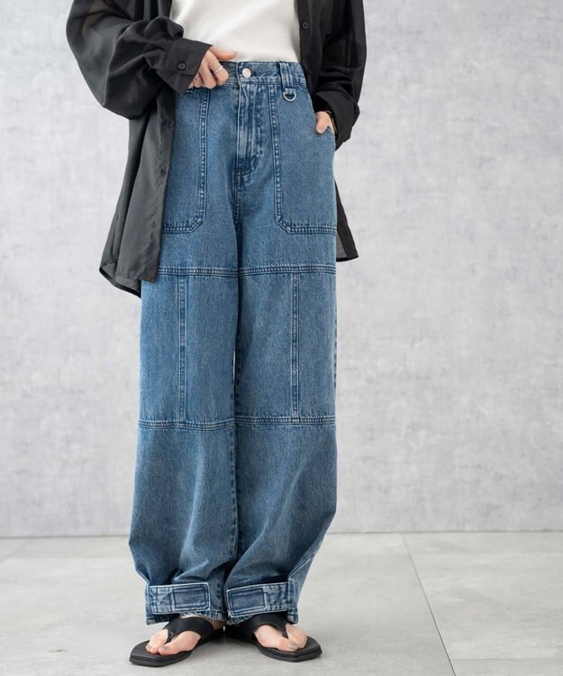 WEGO デニムベイカーステッチパンツ