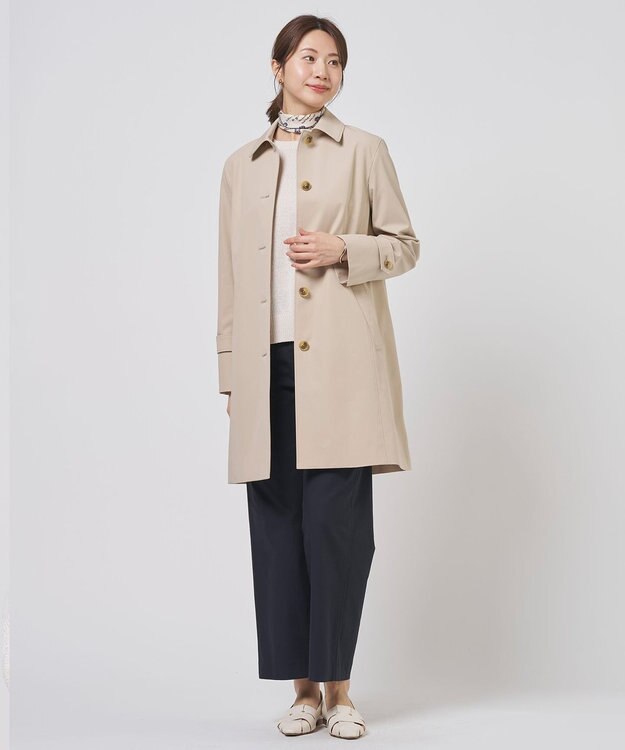 J.PRESS LADIES 【春のマストアイテム】ドライストレッチ ロング ステンカラー コート ベージュ系